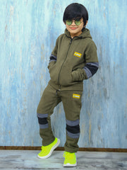 Boys Classic Green Polar Fleece Tracksuit