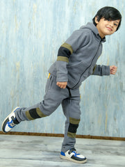 Boys Gray Polar Fleece Tracksuit