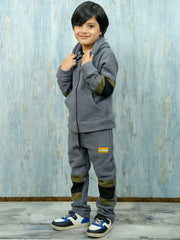 Boys Gray Polar Fleece Tracksuit
