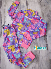 Kids Abstract Art Tracksuit – Vibrant Brushstroke Design