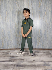 Sea Green Kids Hood with Trouser - Dobby Stuff